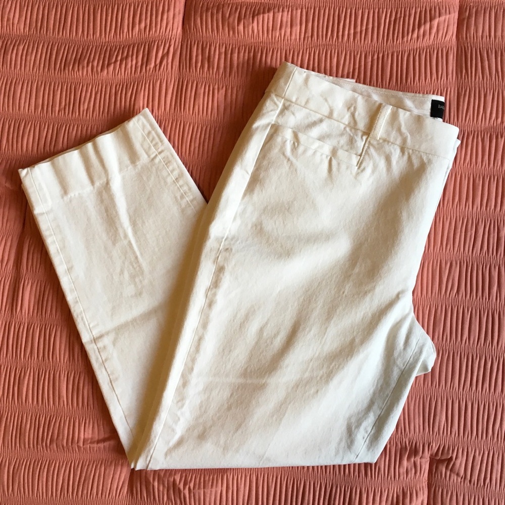 Banana Republic White Sloan Crop Pants